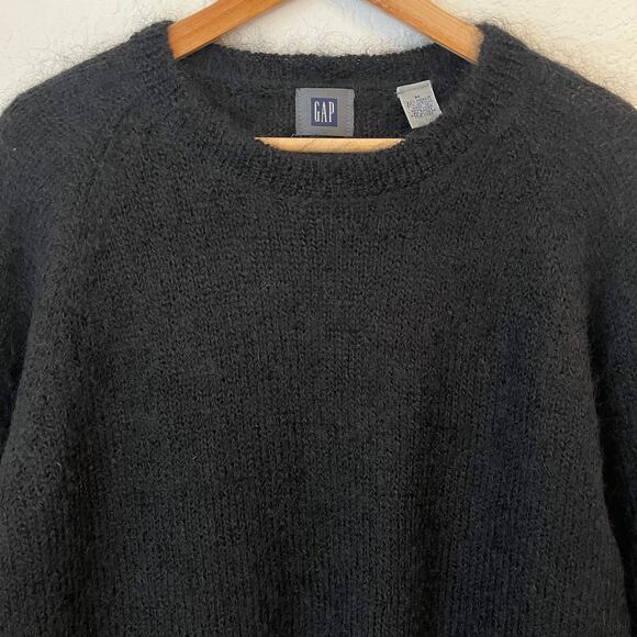 Vintage Gap Mohair Blend Crewneck Sweater M Y2K Oversize Minimalist Black Grunge - Picture 2 of 10